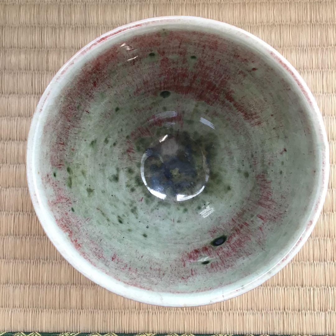 茶道具 茶碗 辰砂茶碗 南渓山窯 姜寿華 カン スウ ファ 共箱N267SH