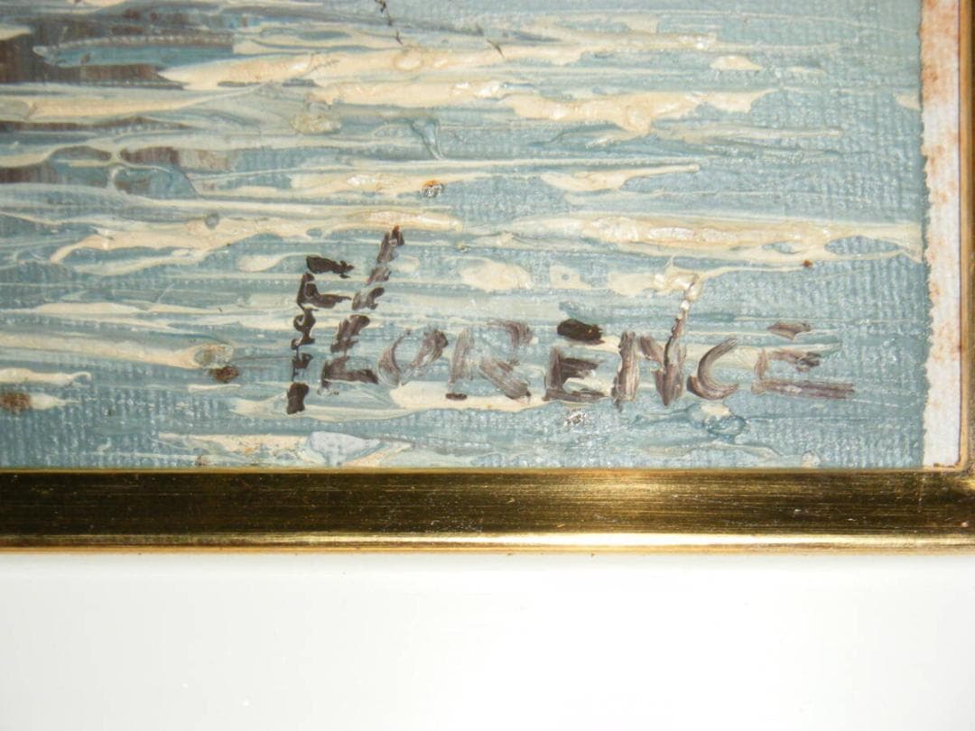 【真作】絵画　作者不詳　サイン有　油彩3号　海景　逸品　S187