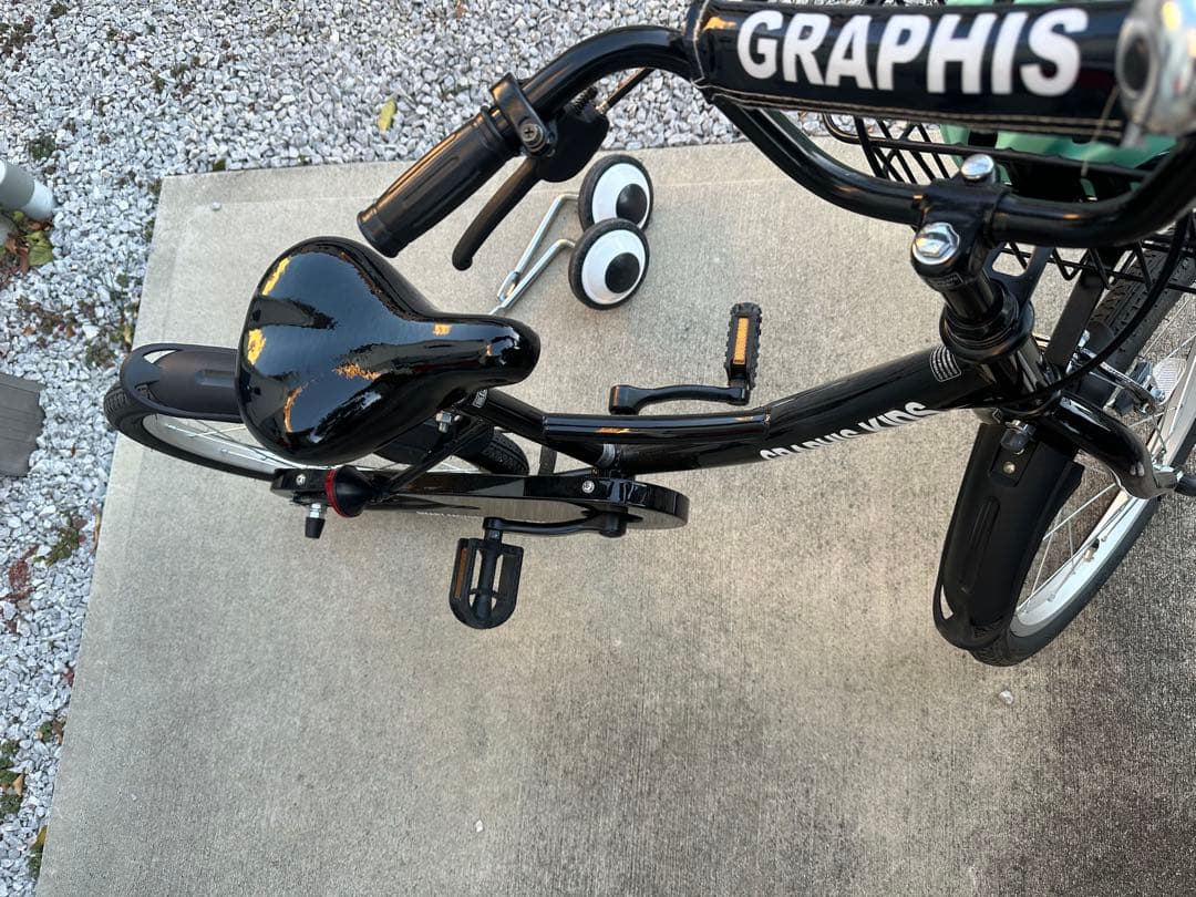 子供用自転車 ブラック バスケット付き　美品　18インチ　キッズ自転車