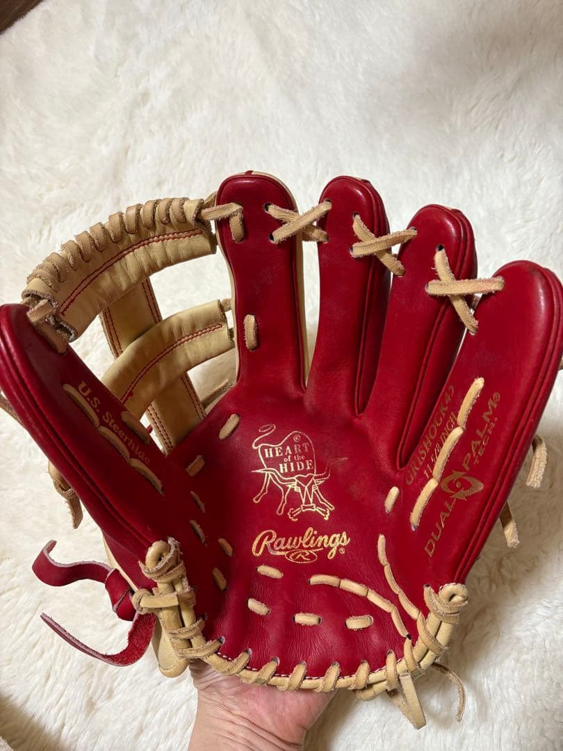 Rawlings 軟式グローブ ベージュ/レッド