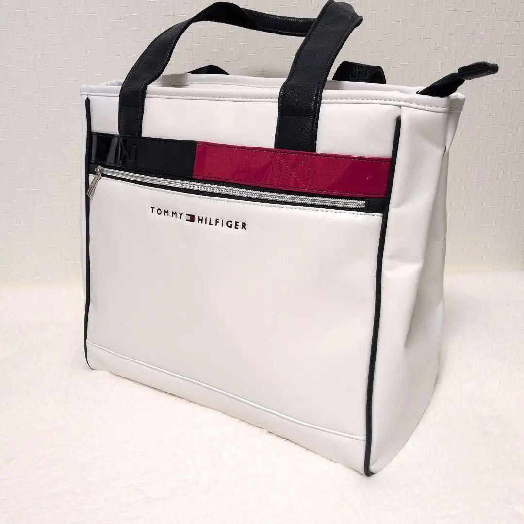 美品♡トミーヒルフィガーゴルフ ロッカーバック レザー エナメル トートバッグ