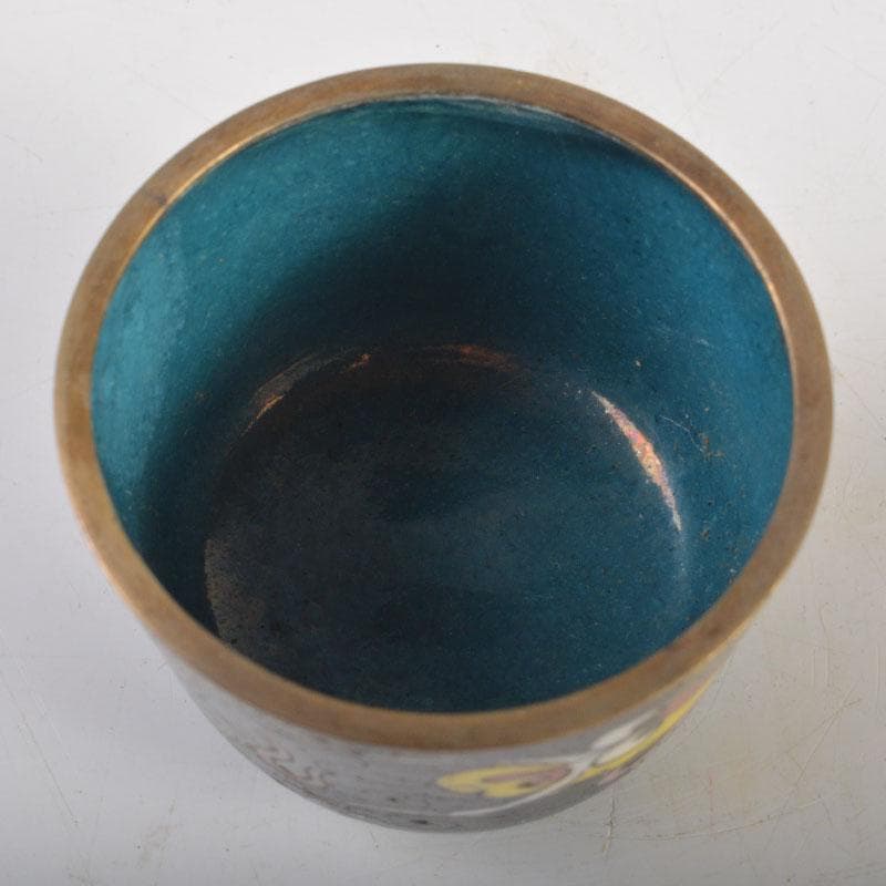 中国　古七宝琺瑯彩　神獣文　盃　五客　C　6713