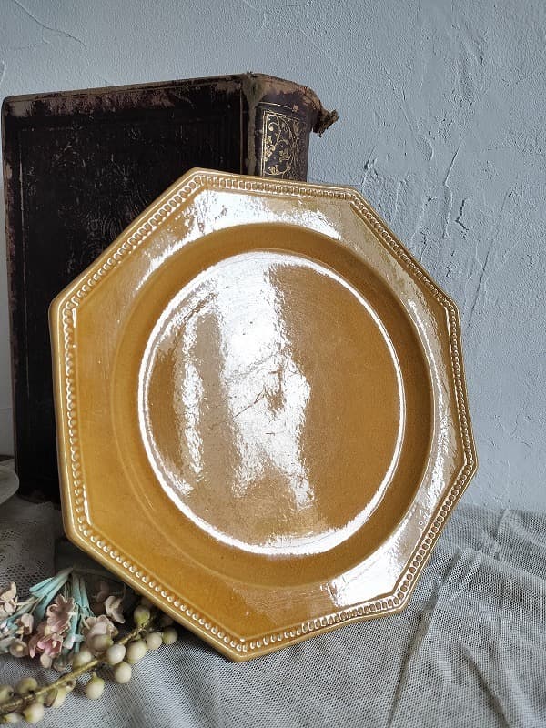 フランス アンティーク ピション オクトゴナル 陶器 皿