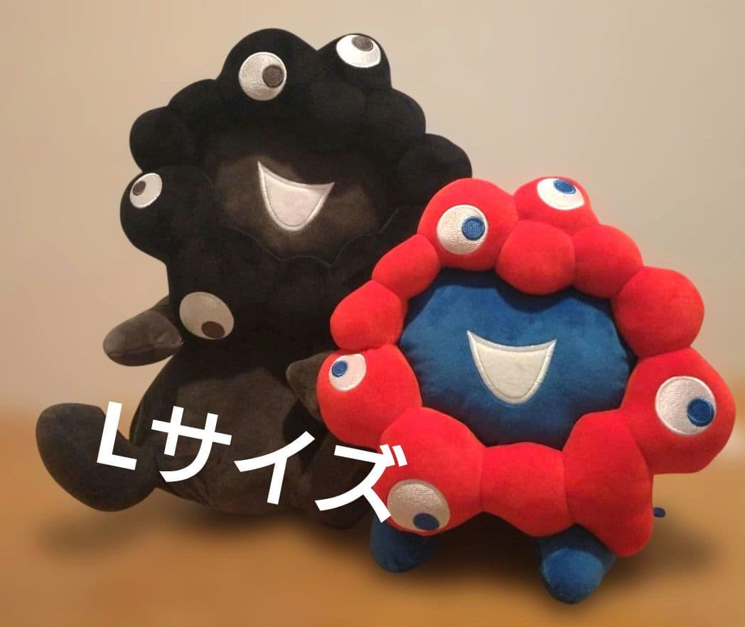 ミャクミャク　黒ミャクミャク　這い　お手玉風　Lサイズぬいぐるみセット