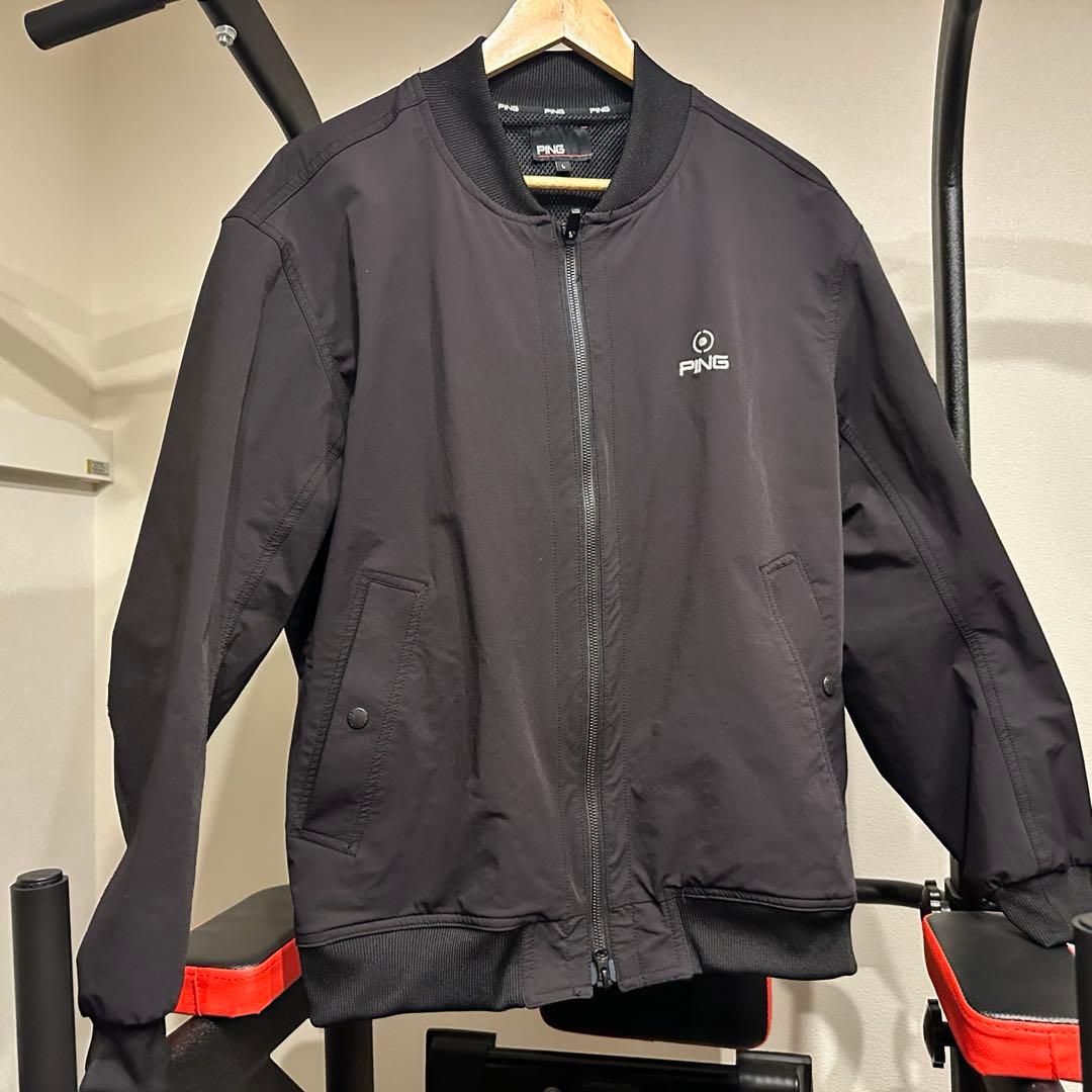 【PING ゴルフ ナイロンブルゾン メンズ L ブラック】