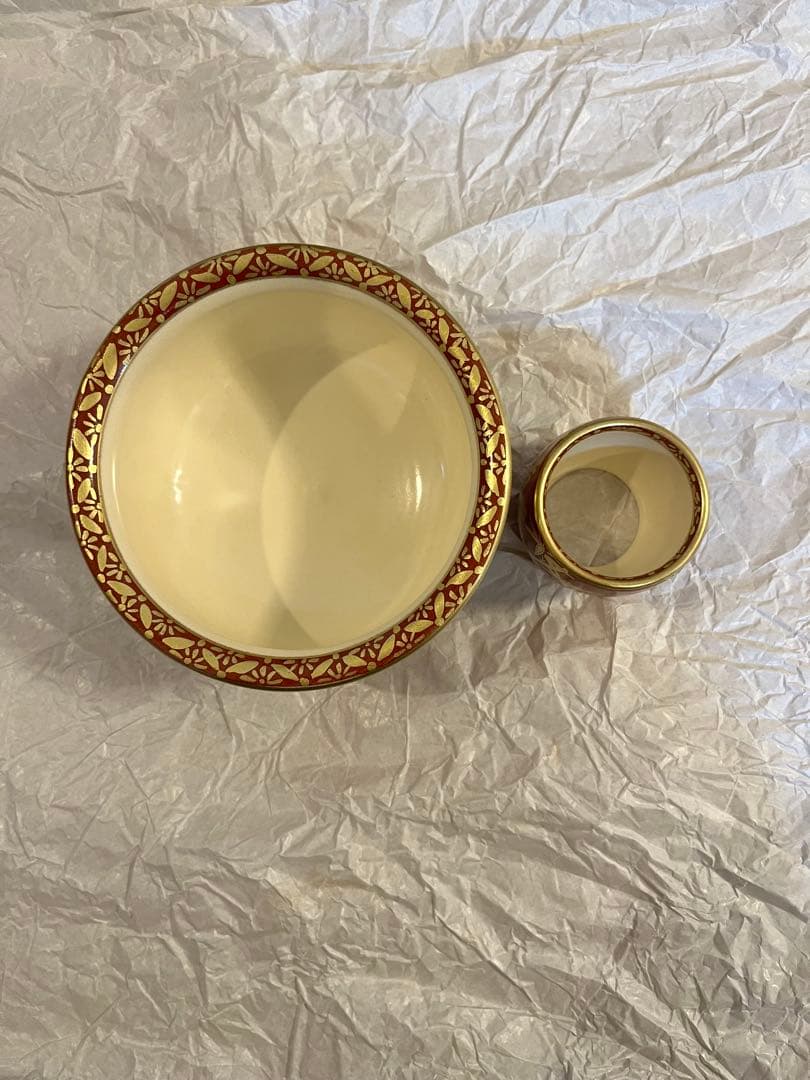 茶道具 皆具　橋本永豊　仁清写　金襴手　桐竹