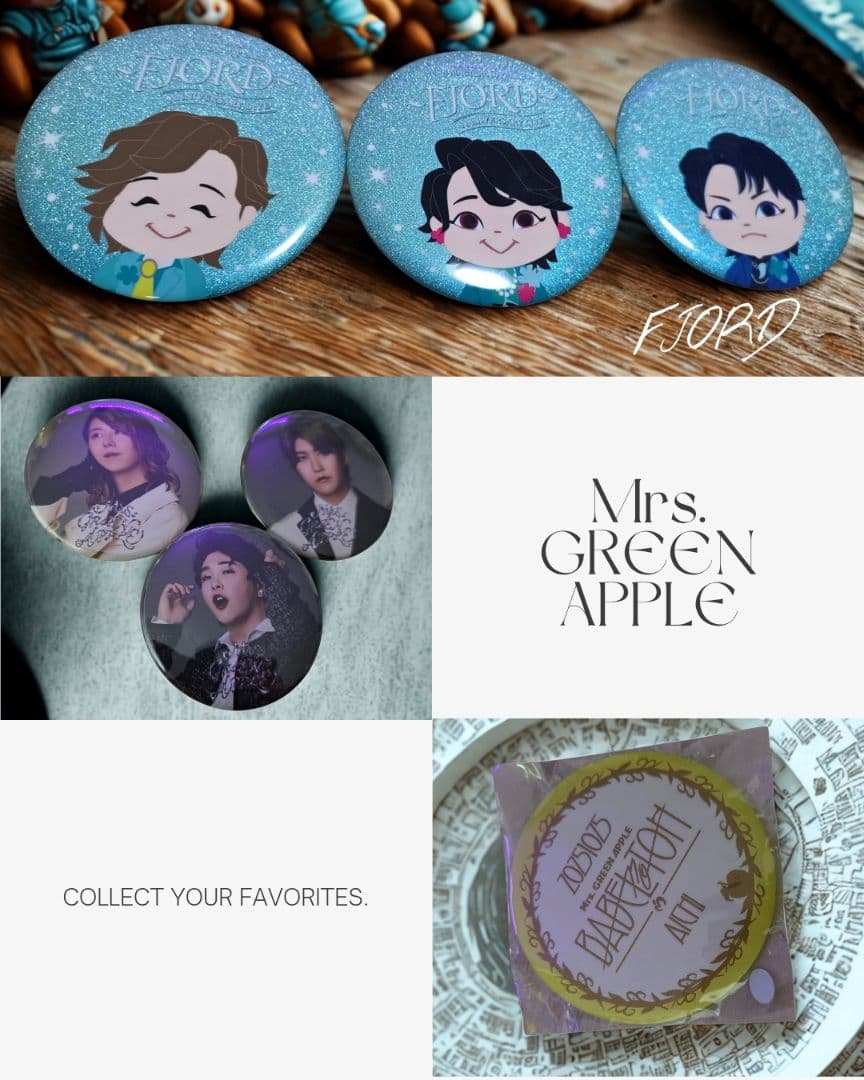 Mrs. GREEN APPLE ピンバッジ 缶バッジ フェーズ1も多数あり