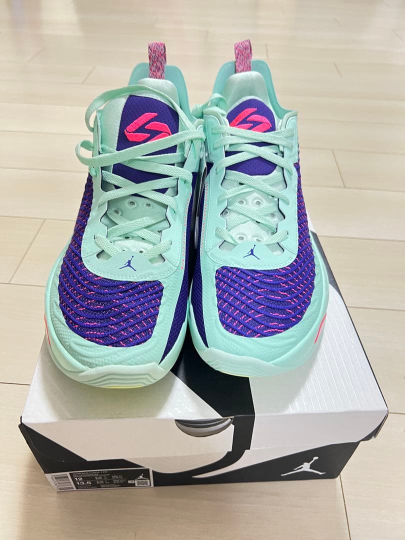 エアジョーダン バスケットボールシューズ ミントグリーン/パープル