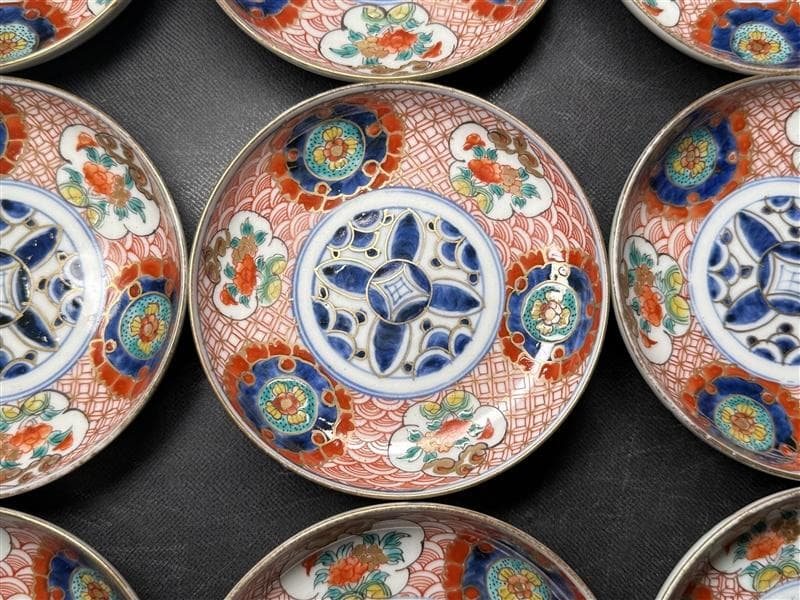 時代 古伊万里 錦手 四通組 60客 無傷 各15上 太明成化年製 文政十亥八月