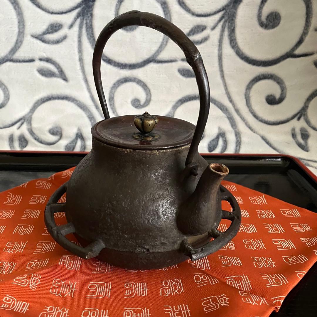 茶道具 羽根付鉄瓶