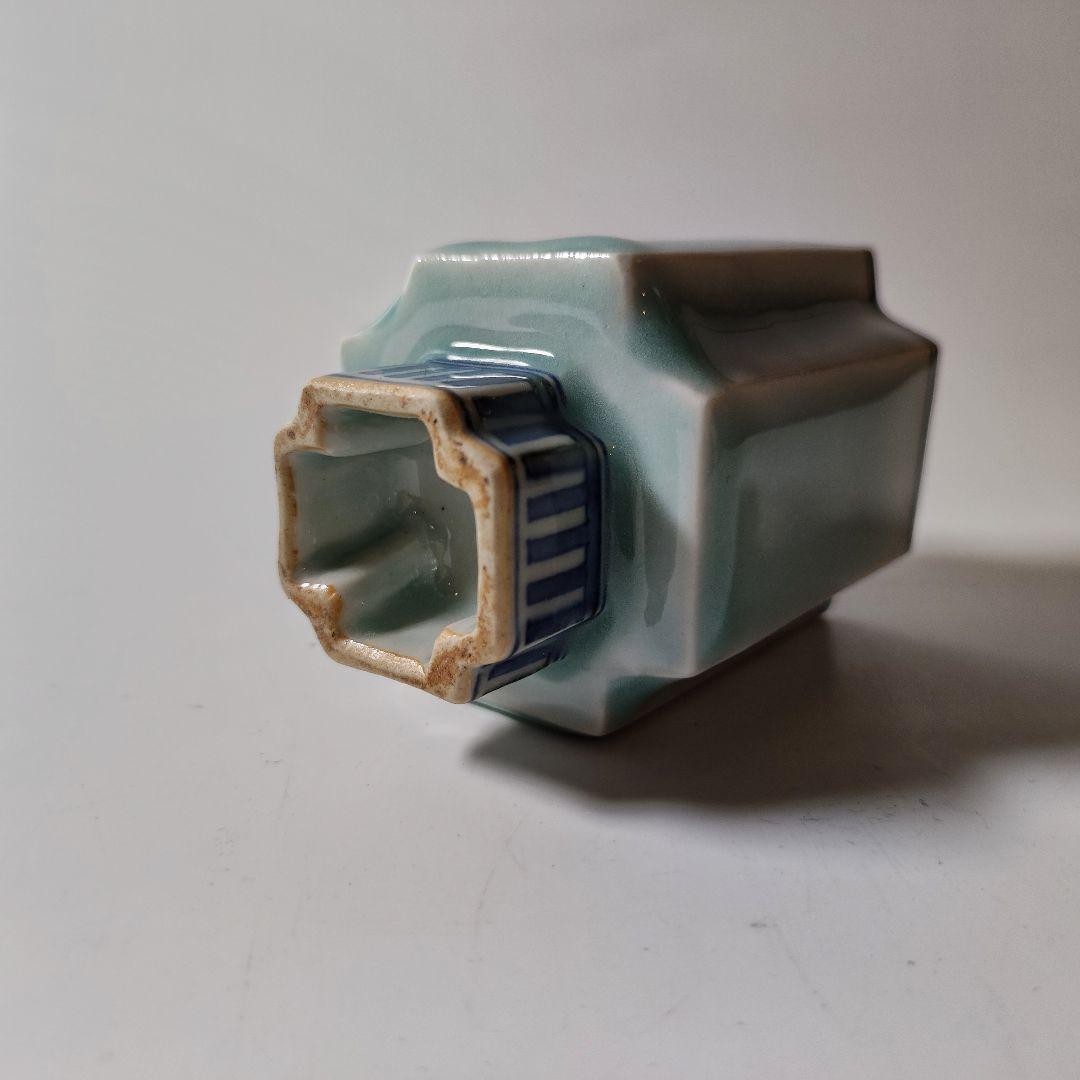 鍋島青磁　青磁染付櫛文字向付　猪口　筒盃 （古九谷 藍柿右衛門 初期伊万里）