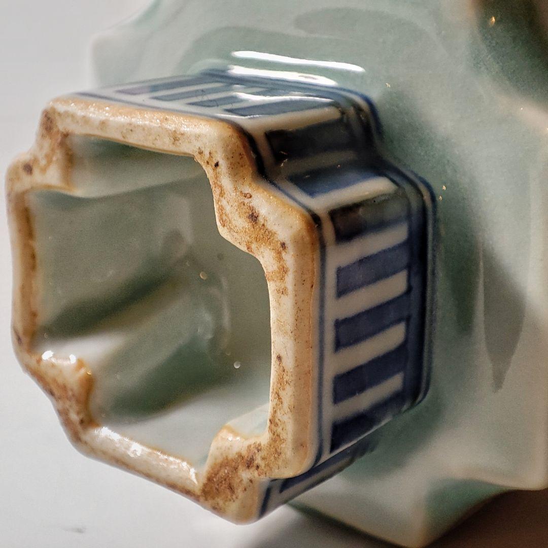 鍋島青磁　青磁染付櫛文字向付　猪口　筒盃 （古九谷 藍柿右衛門 初期伊万里）