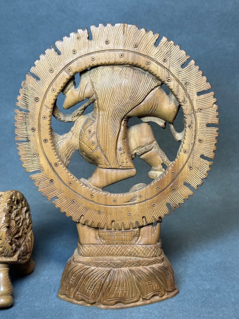 インド　白檀　木彫り　仏教美術　仏像 骨董 木像　木製　仏教　密教　置物