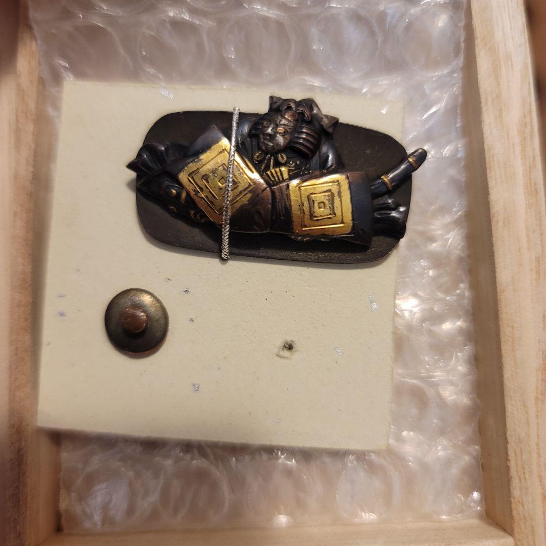 煙草入 前金具 歌舞伎 市川團十郎 【暫】目貫 彫金 金工 根付