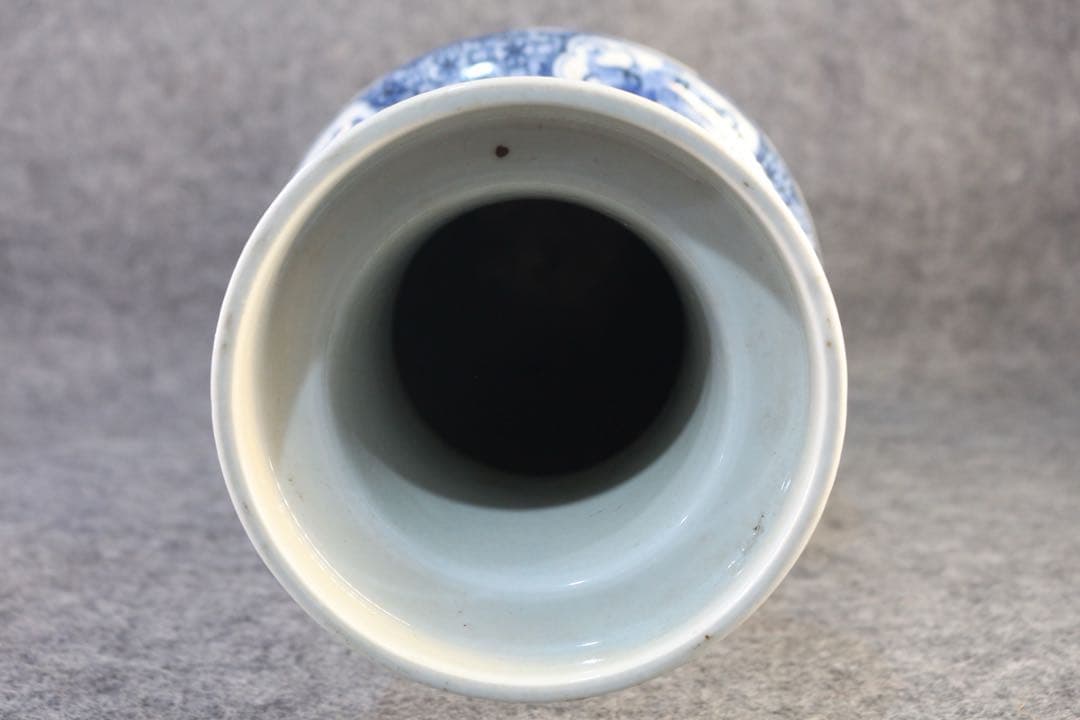 旧家蔵出　清国時代　大型 康熙青花瓷 逸品　陶器　置物