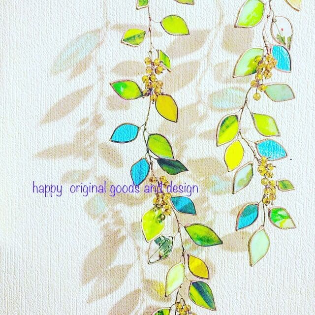 ステンドグラス パールミモザ ガーランド 【受注作品】