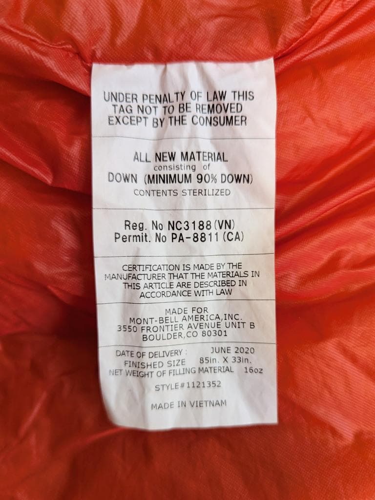 モンベル シームレス ダウンハガー900 #1 ロング