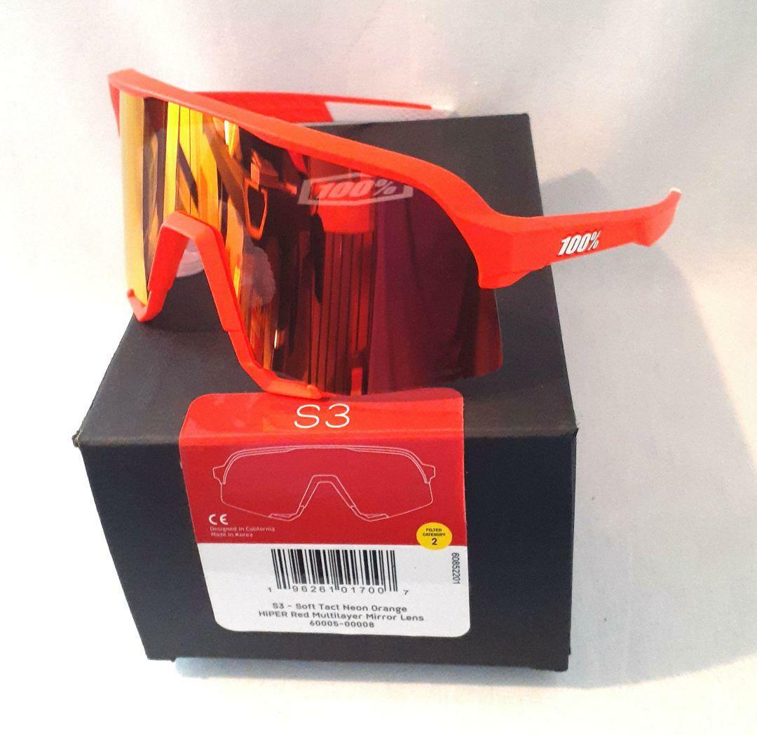 最新版 100% S3 ネオンオレンジ ワンハンドレッド サングラス