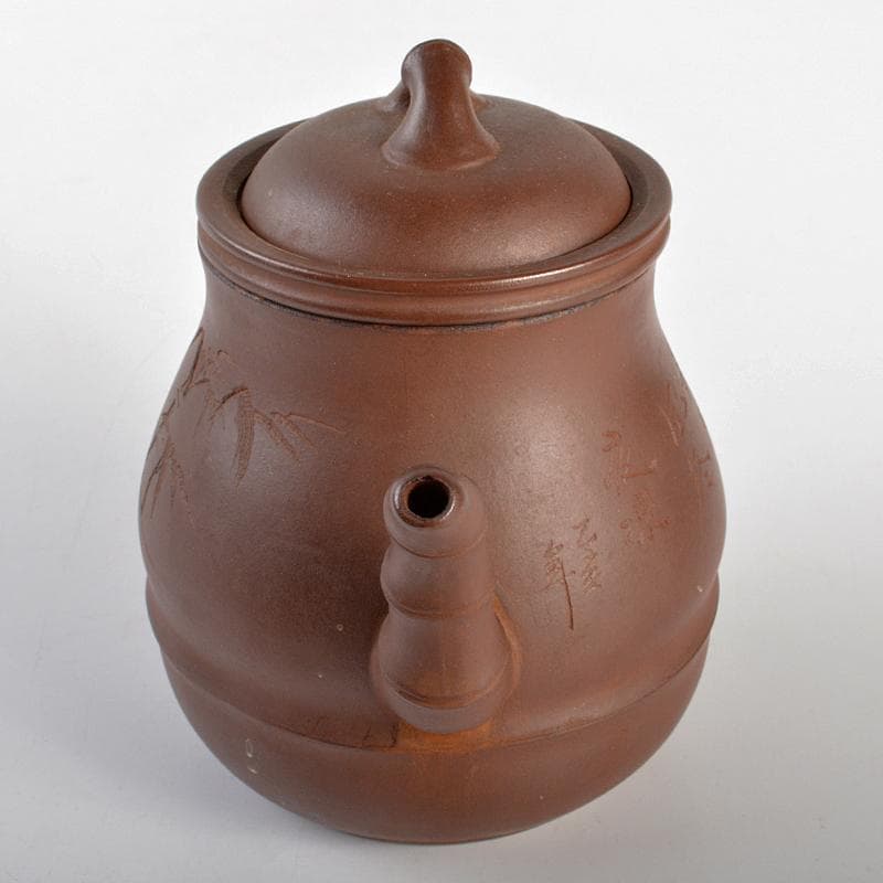 中国　陳建芳制款　紫砂　朱泥　急須　茶壷　V　R6878