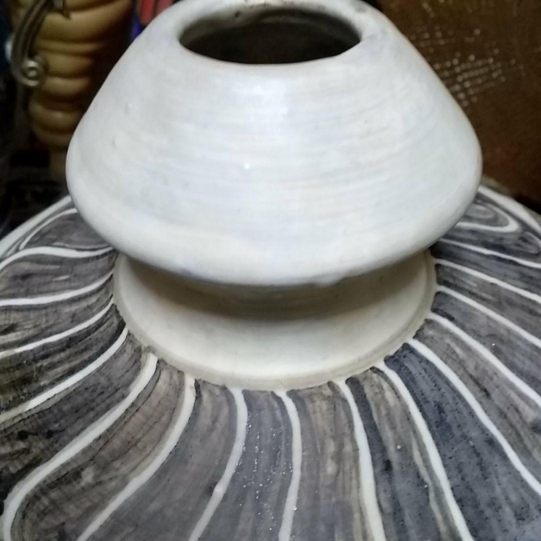 中国　古玩　磁州釜魚紋やきもの