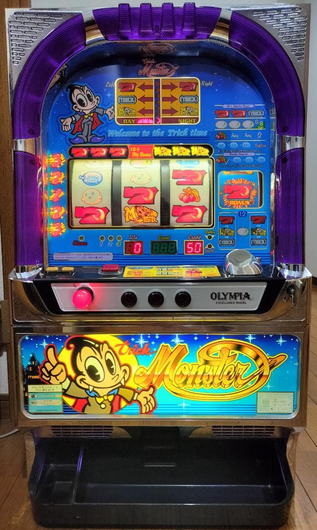 【パチスロ実機】オリンピア★トリックモンスター【オートプレイ付不要機付】