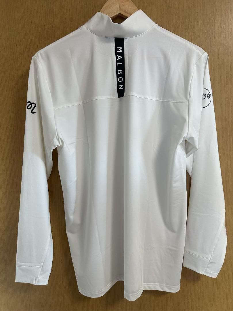 白色XL マルボンゴルフ モックネック トレーナー メンズシャツ トップス 長袖