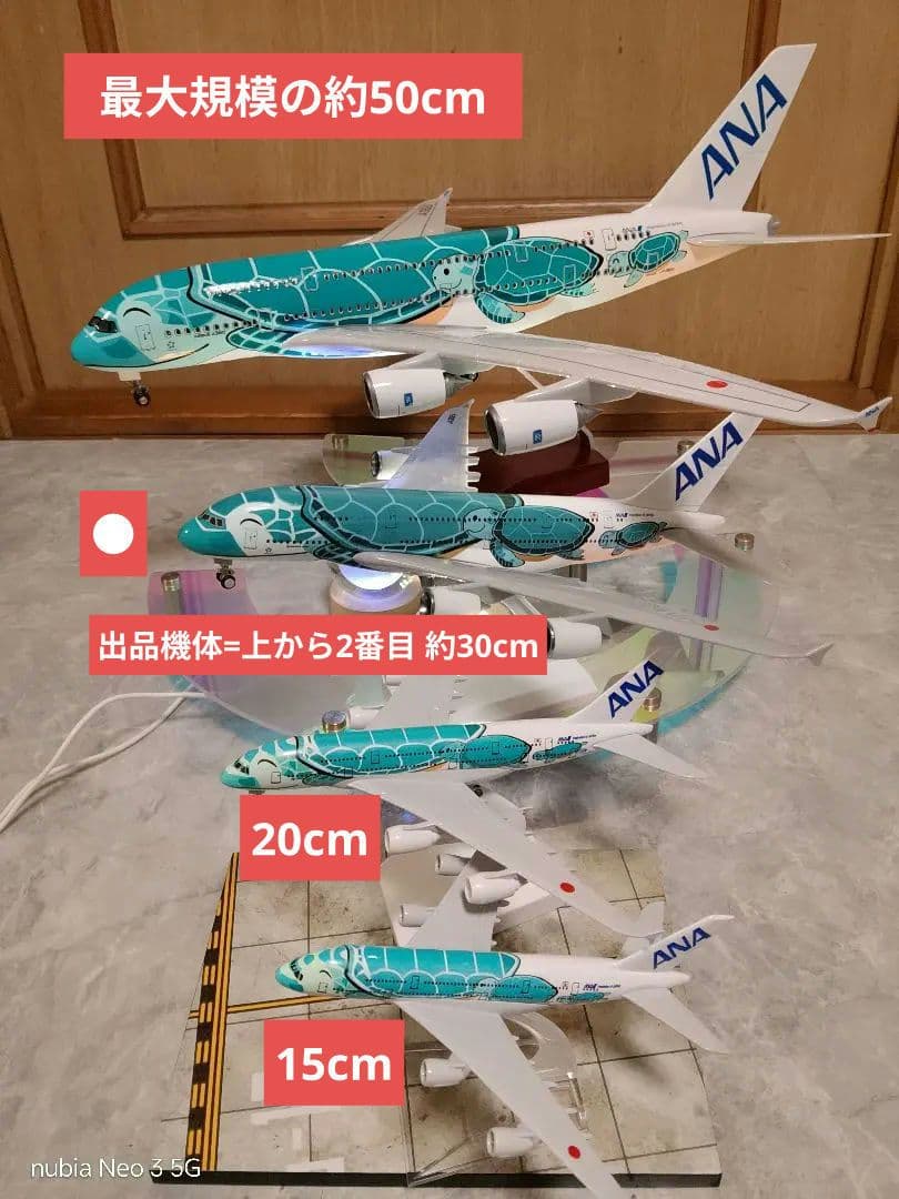 ⑥エアバス a380 ✕ 3点セット／Flying Turtle 約30cm
