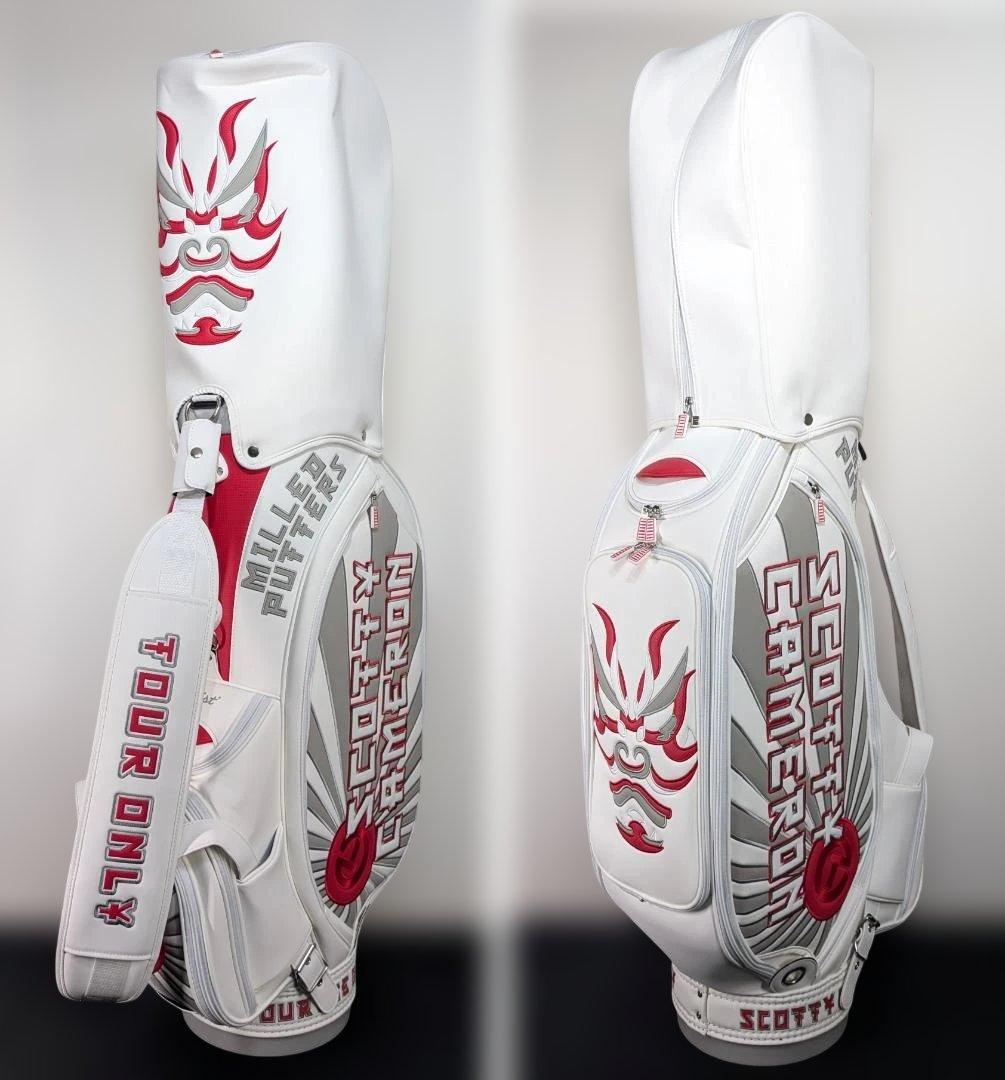 9.5型キャディバッグ　カート型　ホワイト　KABUKI　シングルストラップ