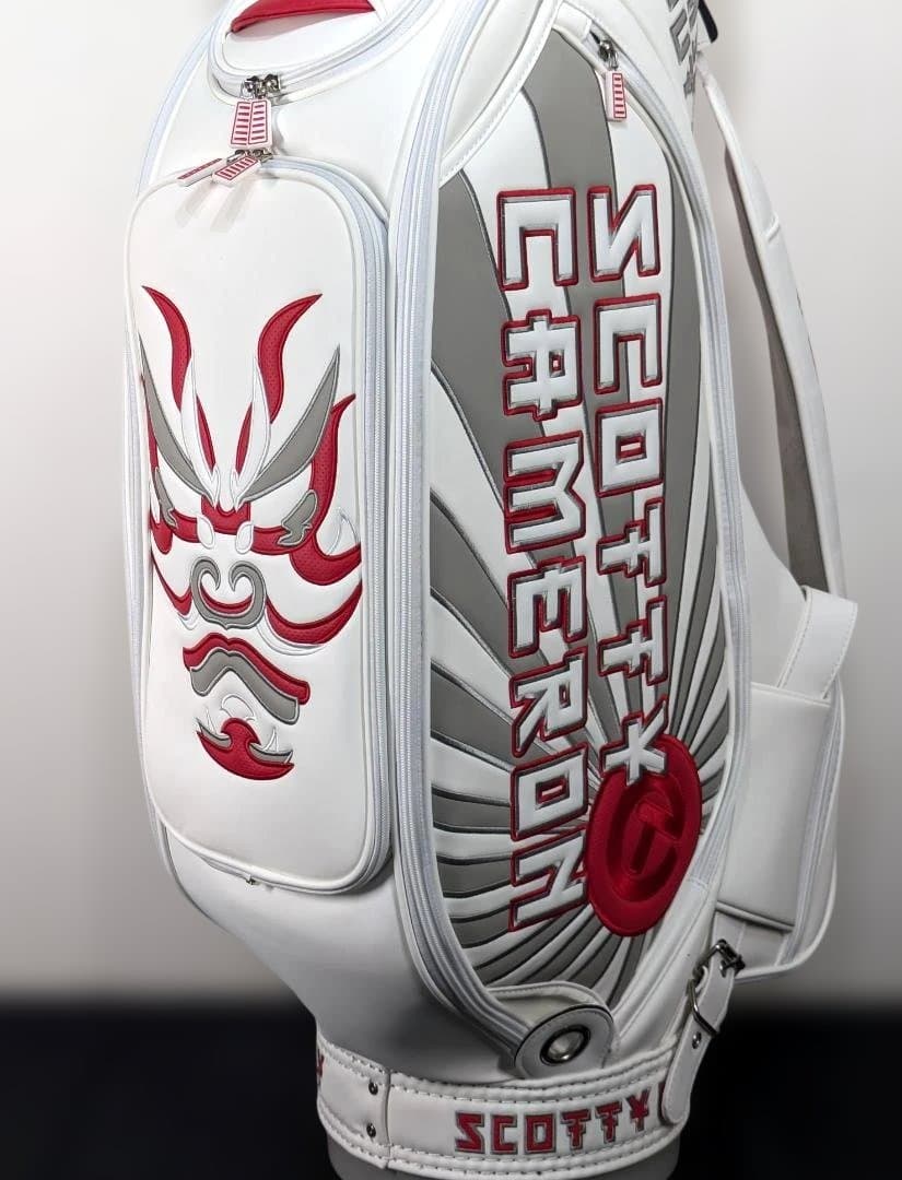 9.5型キャディバッグ　カート型　ホワイト　KABUKI　シングルストラップ