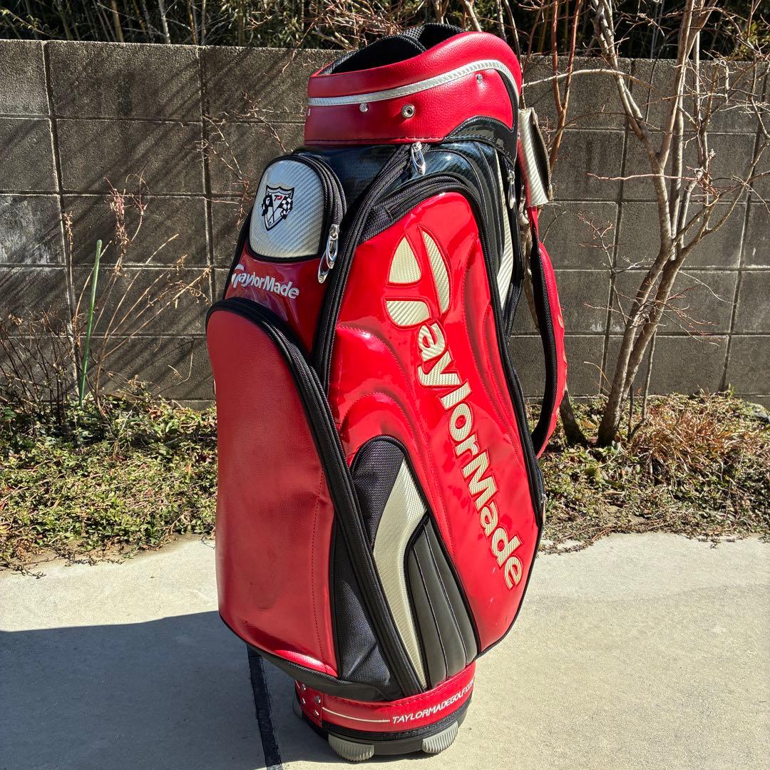 テーラーメイド TP キャディバッグ エナメル 赤 廃盤 スタッフ ツアー