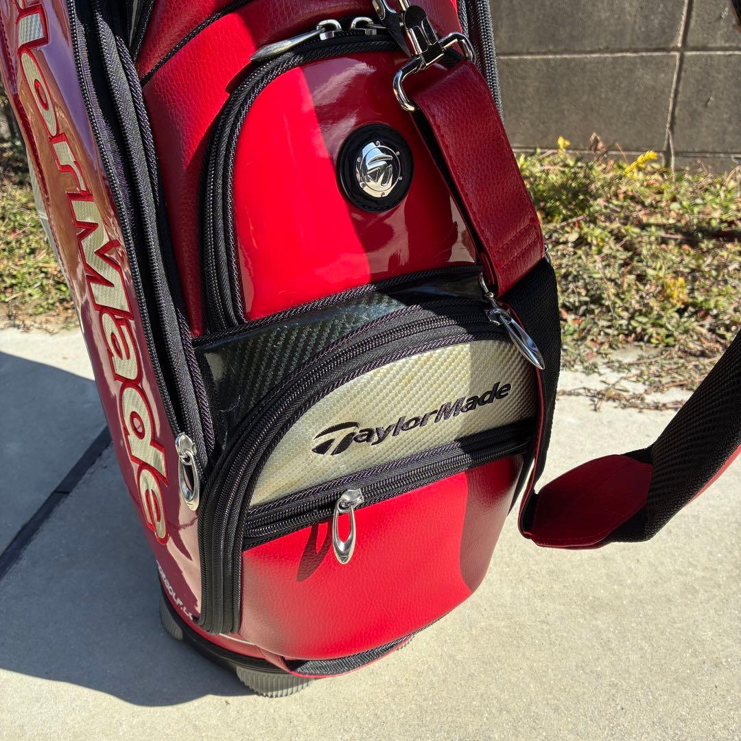 テーラーメイド TP キャディバッグ エナメル 赤 廃盤 スタッフ ツアー
