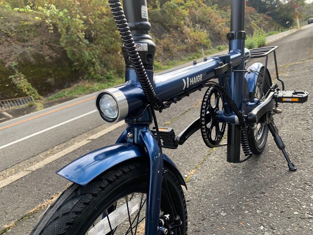 【動作確認済】送料無料HAIGEディスク折り畳み電動アシスト自転車7速16インチ
