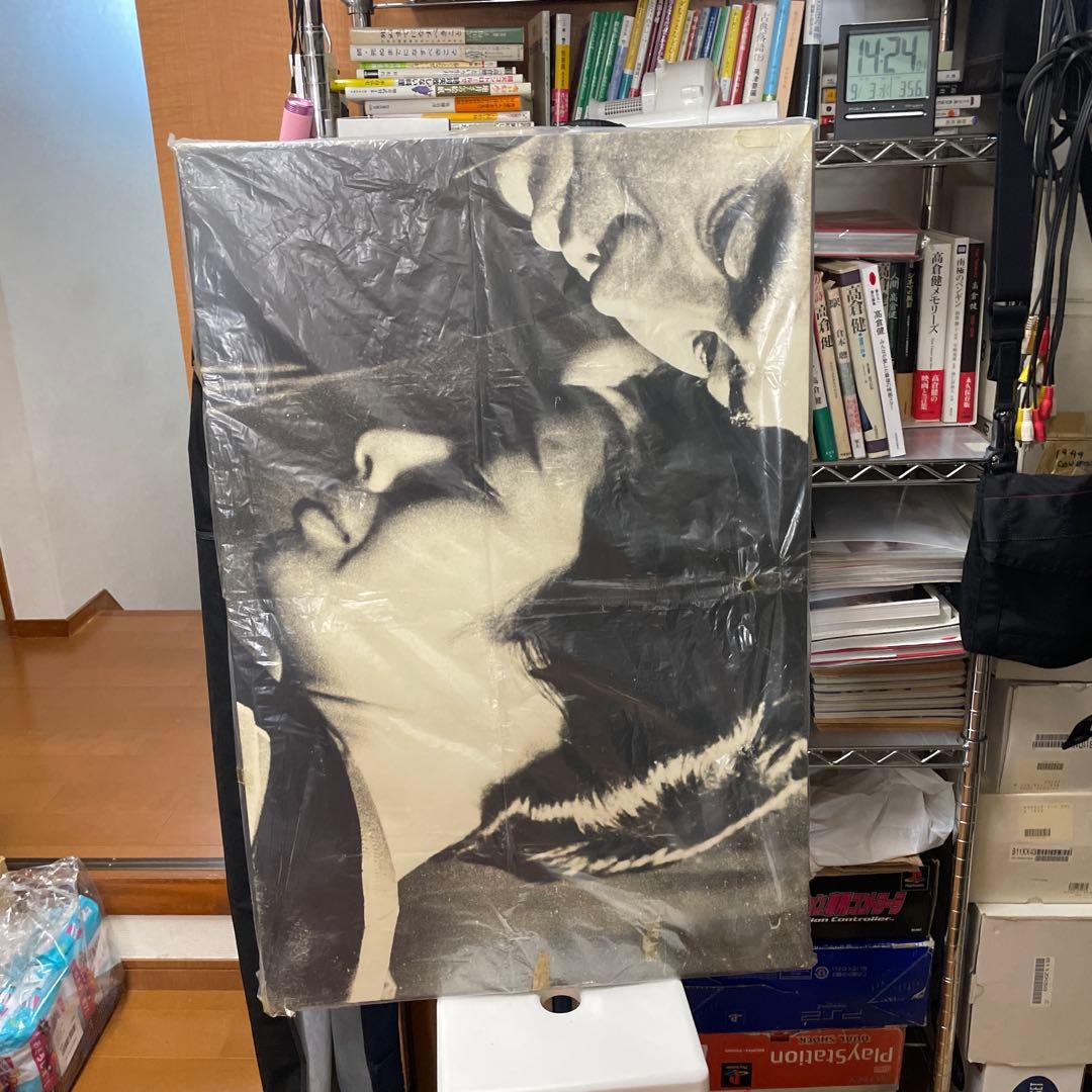 高倉健さん藤純子さん東映映画木製大型パネル　哀愁漂う素晴らしいポスターです。