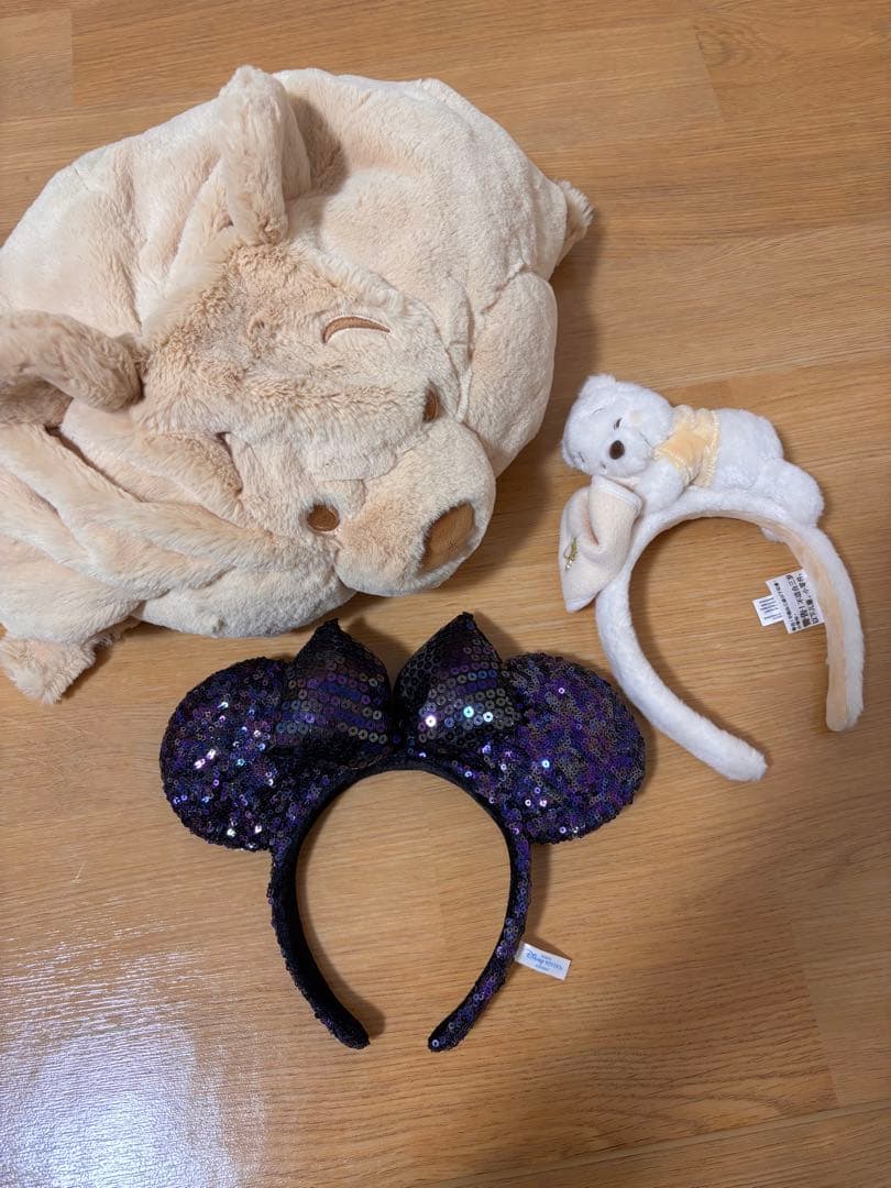 ディズニーカチューシャ3点セット 香港ディズニー限定プーさん スパンコール