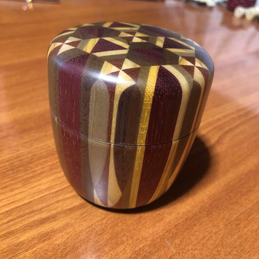 寄木細工 箱根細工 棗 なつめ 無垢 茶入れ 合子 茶道具 抹茶 茶筒