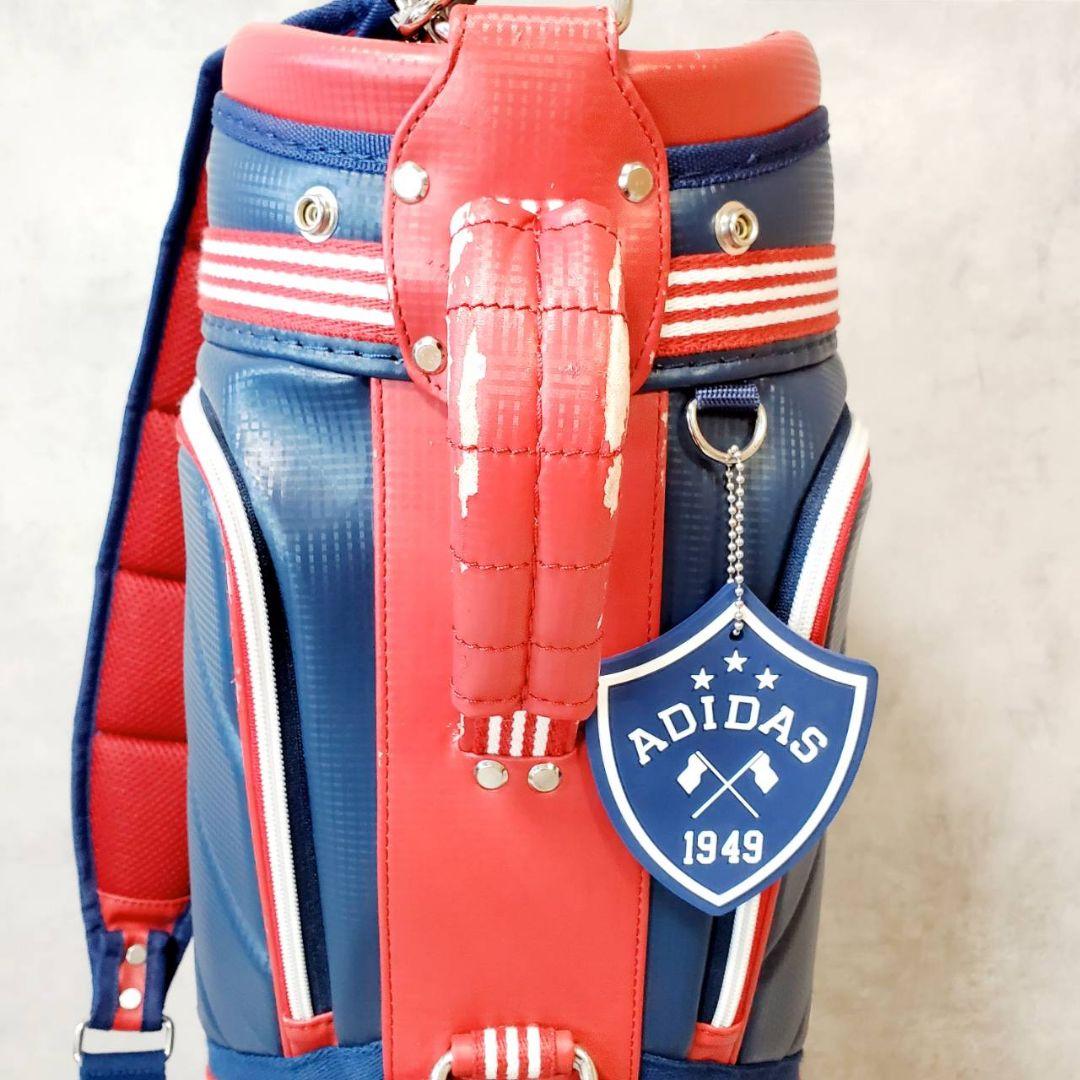 希少 アディダス ゴルフバッグ キャディバッグ ネイビー/レッド adidas