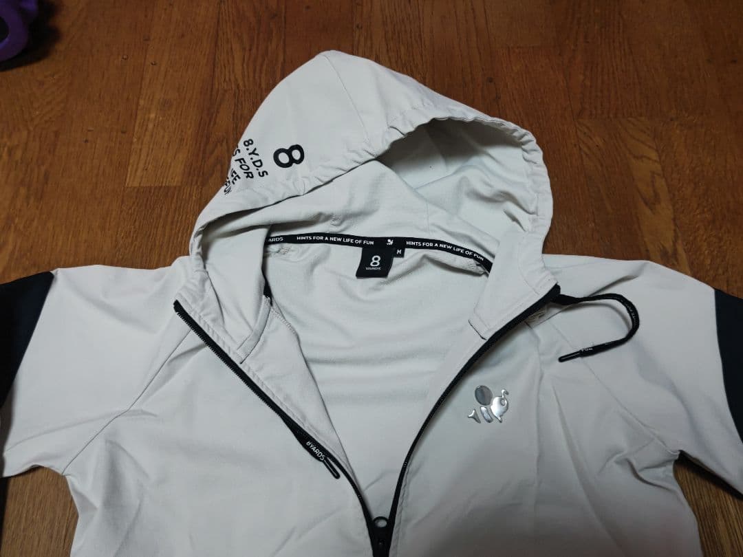 8yards ホワイト系 フード付き パーカー ハチヤーズ サイズM 春秋