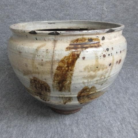 二川焼二彩松絵半胴大甕 [B27986]