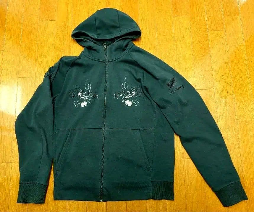 希少Lサイズ アディダス オールブラックス フード付ジャケット