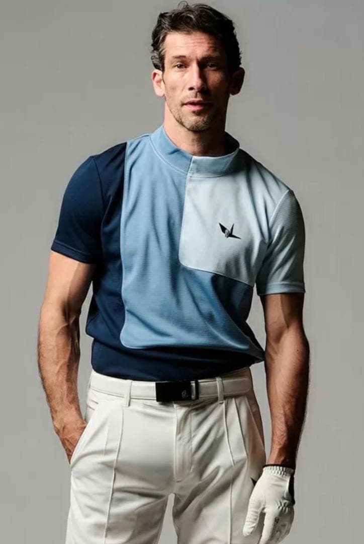 サイズS【未使用】1piu1uguale3 GOLF モックネック半袖シャツ B