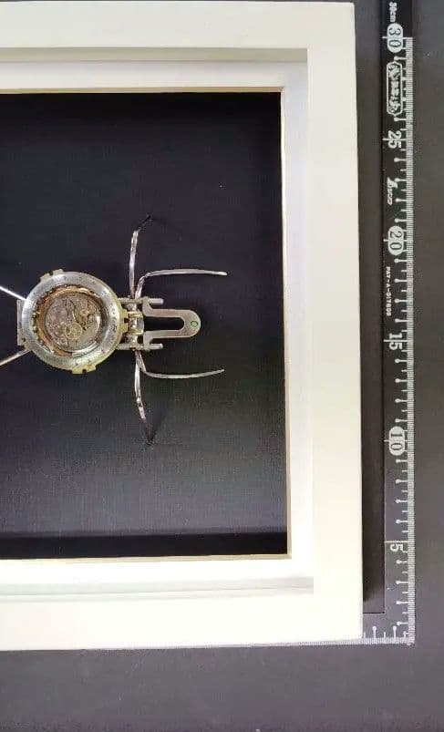 スチームパンク　懐中時計使用昆虫（額入り）G-01