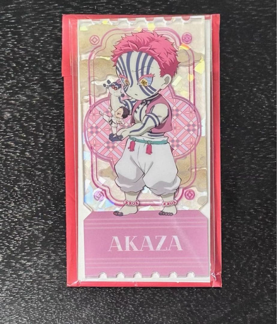 鬼滅の刃 中国限定 猗窩座 缶バッジ、アクリルチケット カード セット