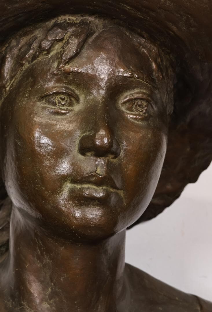 【真作】　日展彫刻作家　田畑功 作 ブロンズ像 胸像　重さ41㎏　BK001