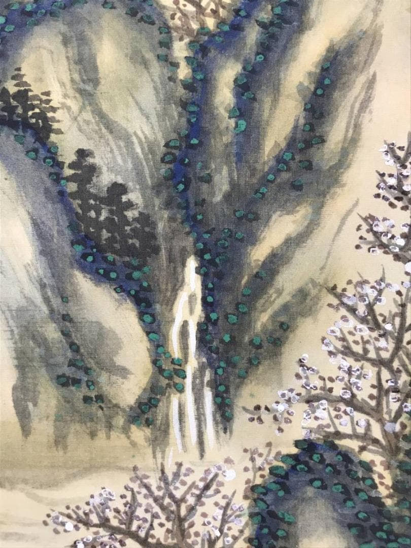 【真作】祥堂/蓬莱山図/山水図/祝事山水図/正月掛軸/掛軸/名家伝来AD-735