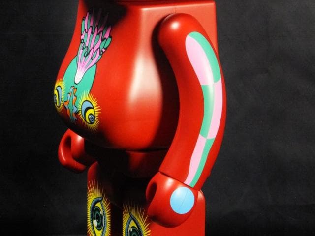 現代美術 田名網敬一　直筆サイン『BE@RBRICK 1000％赤』1205B