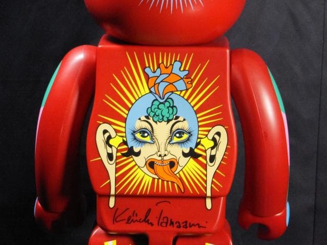 現代美術 田名網敬一　直筆サイン『BE@RBRICK 1000％赤』1205B