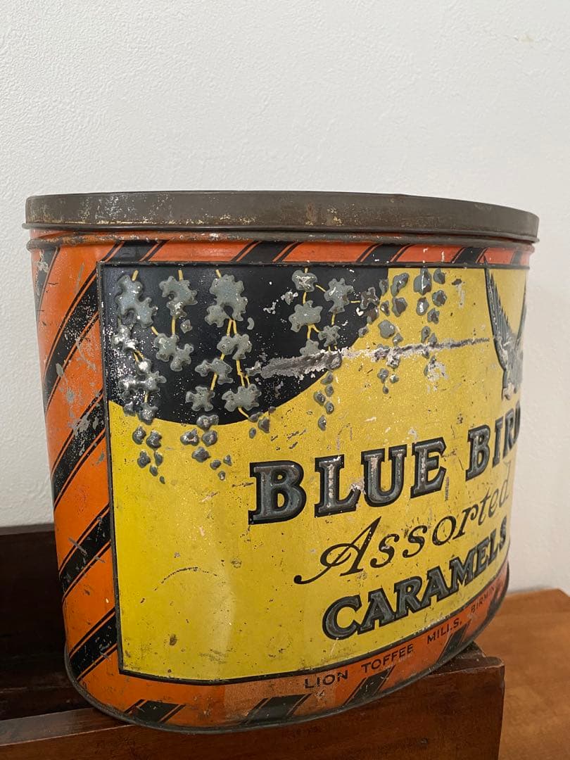 イギリス　英国　アンティーク　ブリキ缶　トフィー缶　希少　レア　レトロ缶