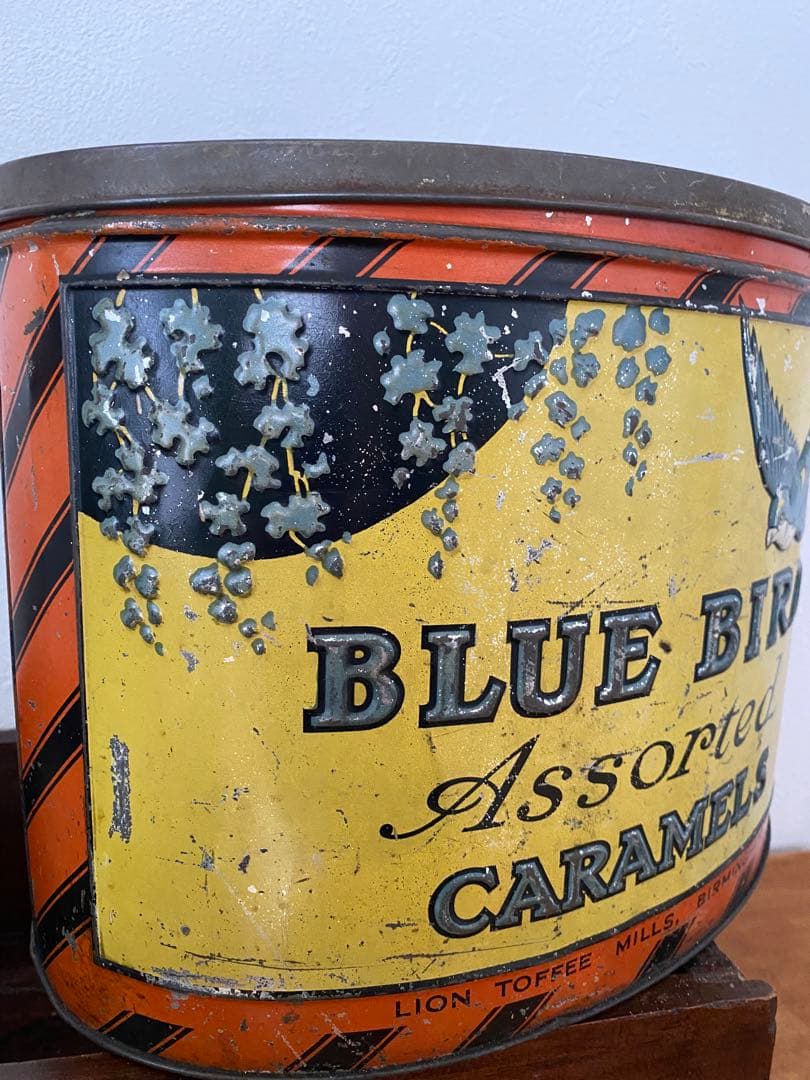 イギリス　英国　アンティーク　ブリキ缶　トフィー缶　希少　レア　レトロ缶