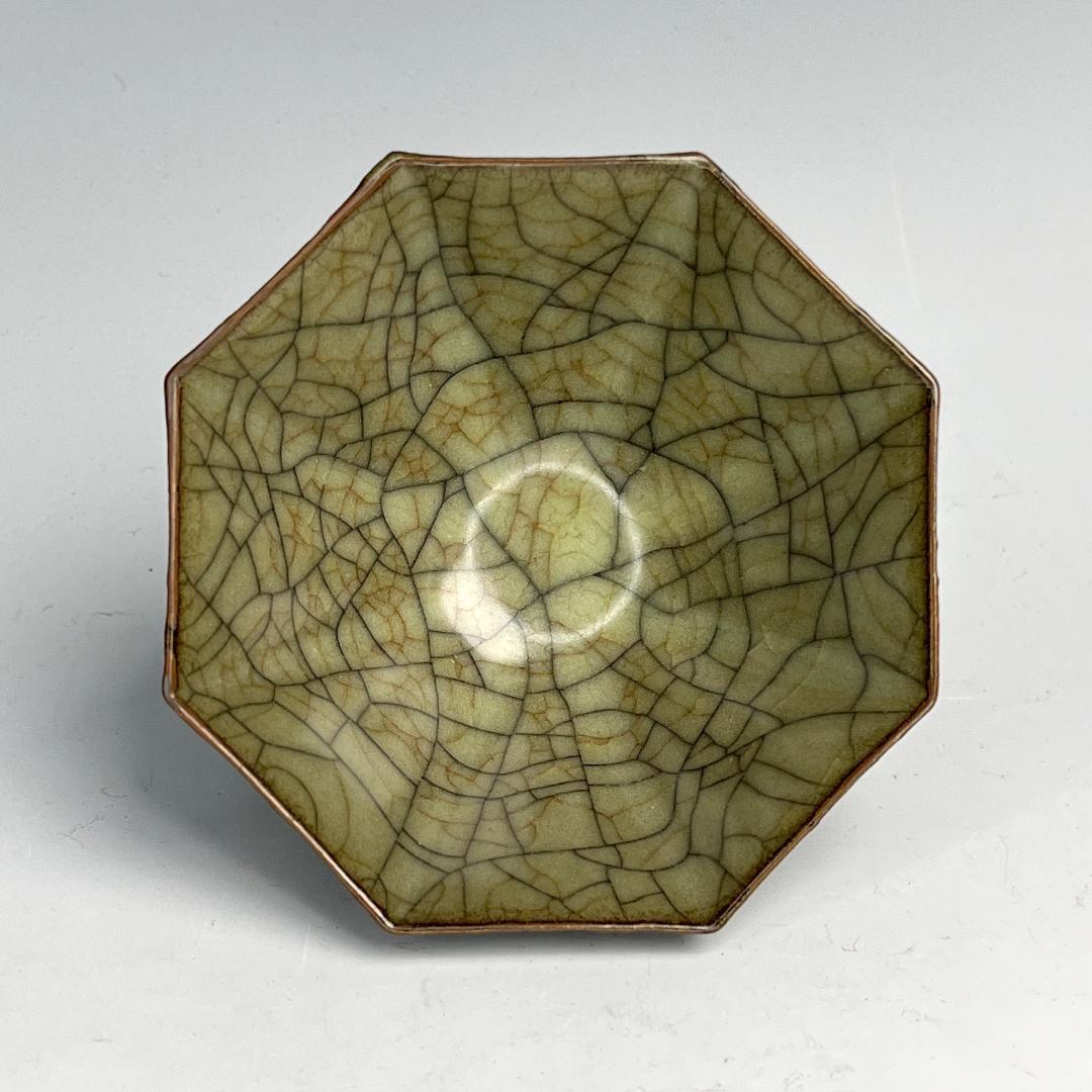 哥窯 八角盌 中国古玩 中国美術 唐物 擺件