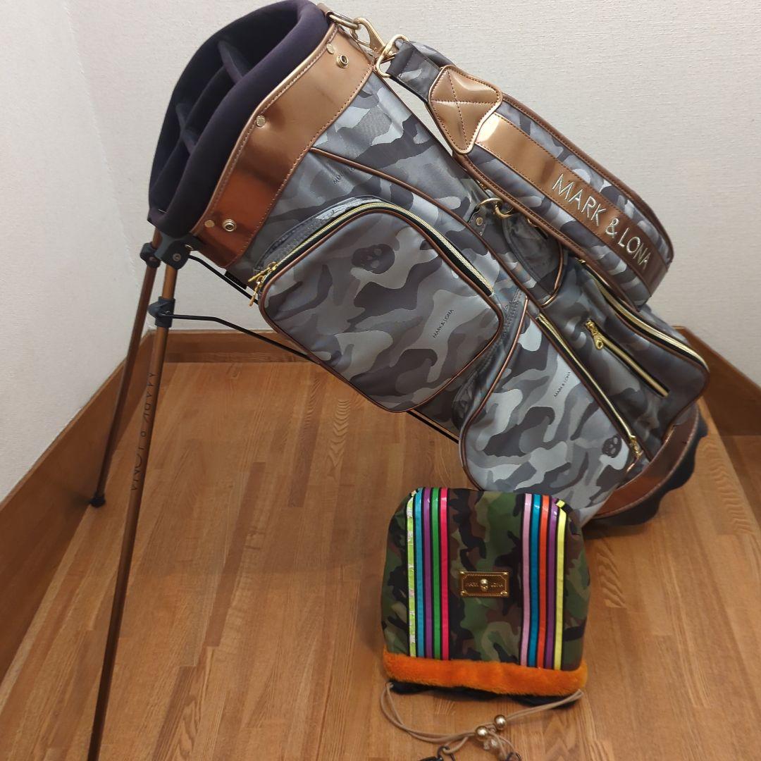 MARK & LONA 迷彩グレー キャディバッグ　アイアンカバー付